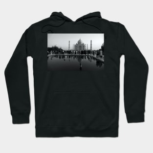 The Taj Mahal, Tourists and Reflections Hoodie